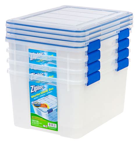 11 Gallon Plastic Container Storage Box Home Garage Organizer Stackable 4 Pack | eBay