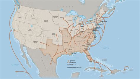 Art 18" X 24" 1941 Map of Underground Railroad map of The United States ...