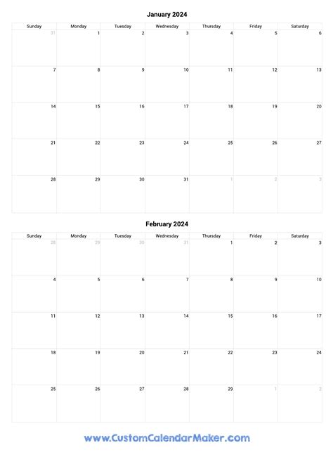 Free Printable Calendar January February 2024 - Netti Adriaens