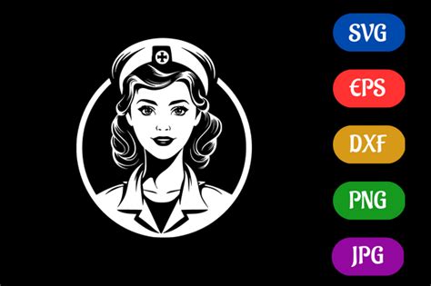 Nurse | Black and White Logo Vector Art Graphic by Creative Oasis ...