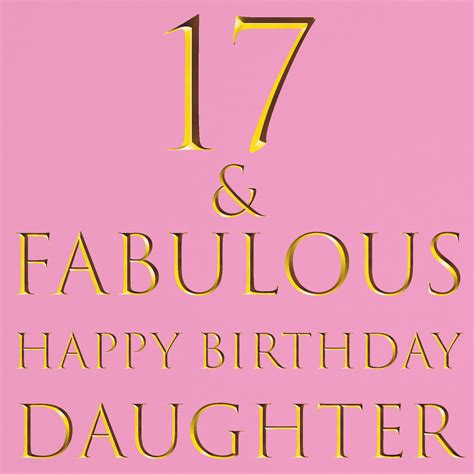 Daughter 17th Birthday Card 17 & Fabulous Happy Birthday | Etsy UK