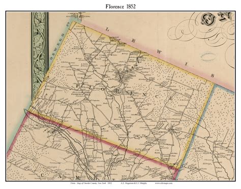 Florence, New York 1852 Old Town Map Custom Print - Oneida Co. - OLD MAPS