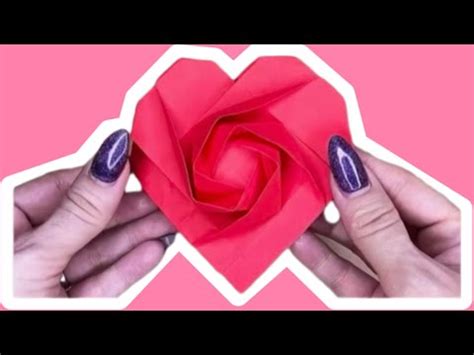 Origami ROSE HEART |Paper rose heart |قلب اوریگامی - YouTube