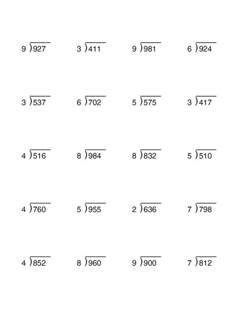 Long Division Year 5 Worksheet | Long Division Worksheets