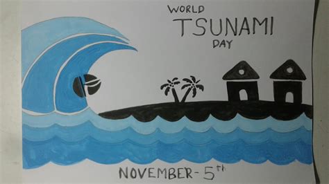 World Tsunami Day Poster | Drawing & Painting On Tsunami Day - YouTube