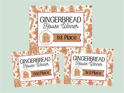 Gingerbread House Competition Winner Awards - Etsy