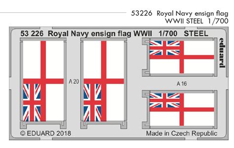 MODELIMEX Online Shop | SET 1/700 Royal Navy ensign flag WWII STEEL | your favourite model shop