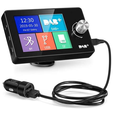 Digital Car DAB Radio Receiver Tuner USB Adapter FM Transmitter AUX Bluetooth Handsfree MP3 LCD ...