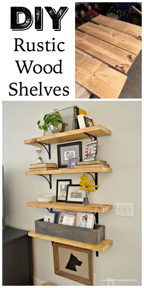 DIY Rustic Wood Shelves - At Home with The Barkers