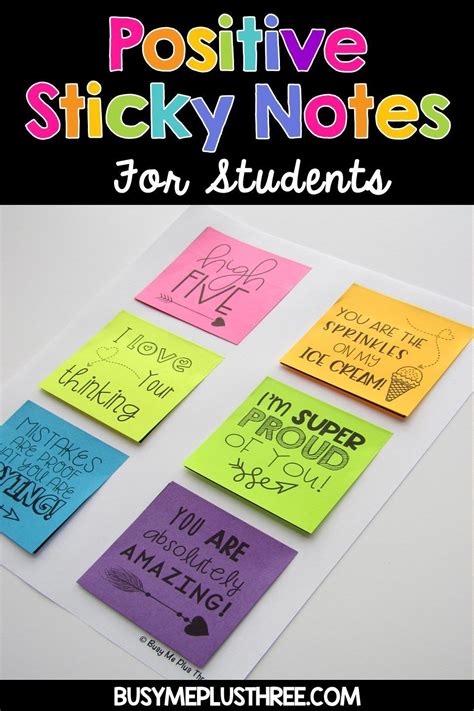 These positive sticky note quotes are a great way to lift up students! Included are lo… | Sticky ...