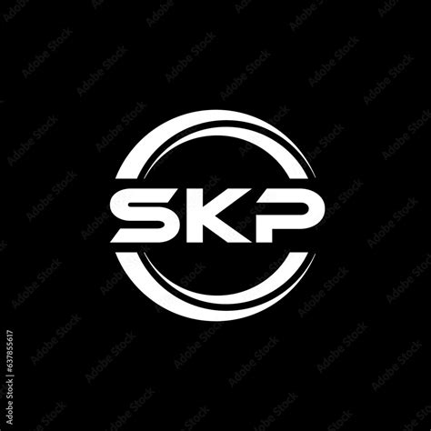 SKP letter logo design with black background in illustrator, vector logo modern alphabet font ...