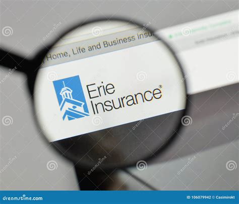 Milan, Italy - August 10, 2017: Erie Insurance Group Logo on the Editorial Photography - Image ...