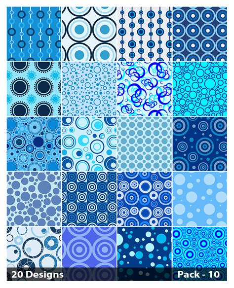 Free 20 Blue Circle Background Pattern Vector Pack 10