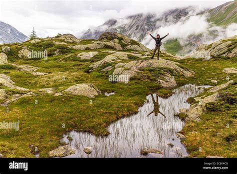 Hiking in the Swiss Alps Stock Photo - Alamy