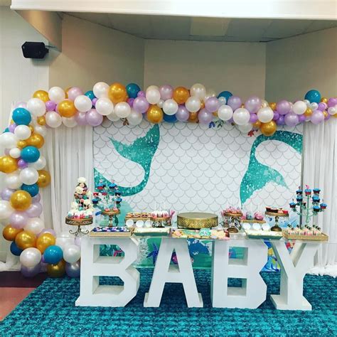 Luna Decorations on Instagram: “Baby shower 🧜‍♀️😍😍🎈🎉🎁” | Baby shower ...