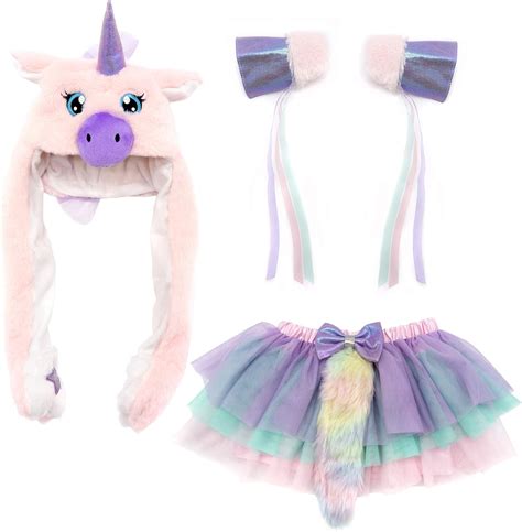 Amazon.com: 4PC Child's Unicorn Costume Dress Up Pretend Play Set Fits Kids ages 3 to 10 ...