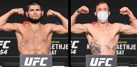 UFC 254 weigh-in results: Khabib and Gaethje make championship weight ...