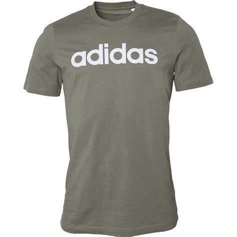 Buy adidas Mens Essentials Linear Logo T-shirt Green/White