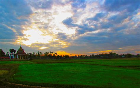 Sunset over the rice fields. Ancient Angkor Kingdom, outside Siem Reap, Cambodia Sky Watch, Siem ...