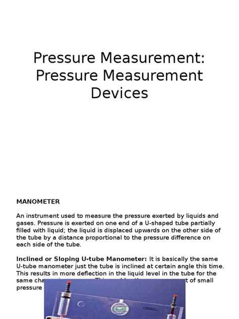 Pressure Measurement | Pressure Measurement | Pressure