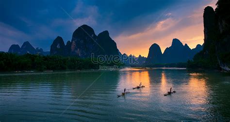 Guilin Landscape Sunset Picture And HD Photos | Free Download On Lovepik