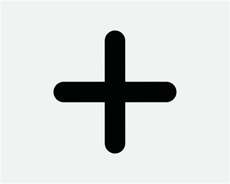 Cross Sign Plus Add Addition Math Mathematics Additional Black and White Line Icon Symbol Vector ...