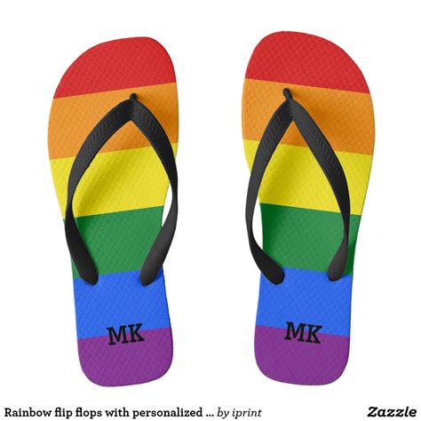 Rainbow flip flops with personalized monogram | Zazzle.com | Rainbow flip flops, Personalized ...