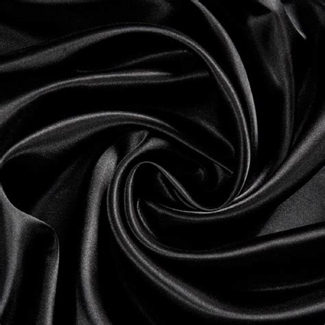 Black Satin Silky Feel Polyester Fabric 150 cm Width