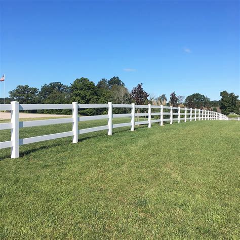 Durables 4-Rail Vinyl Ranch Rail Horse Fence with 8' Posts (White) - Priced Per Foot