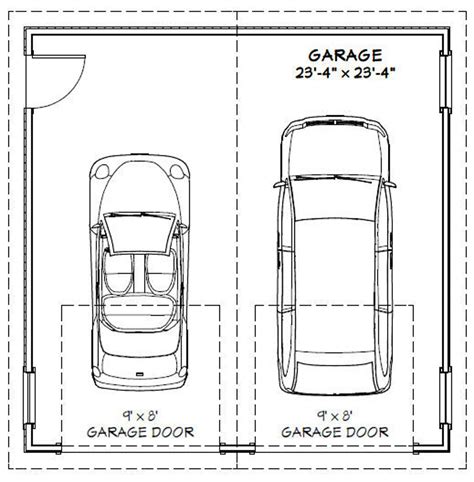 24x24 2-car Garages 576 Sq Ft 9ft Walls PDF Floor Plan Instant Download ...