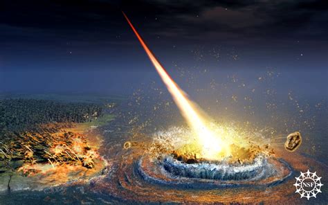 the bolide impact that occurred offshore in the ocean created a crater, generated a tsunami that ...