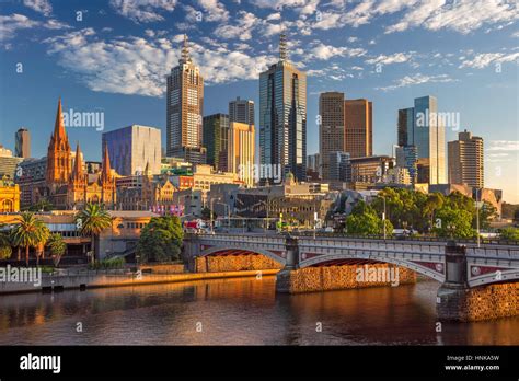 Melbourne. Cityscape image of Melbourne, Australia during summer ...