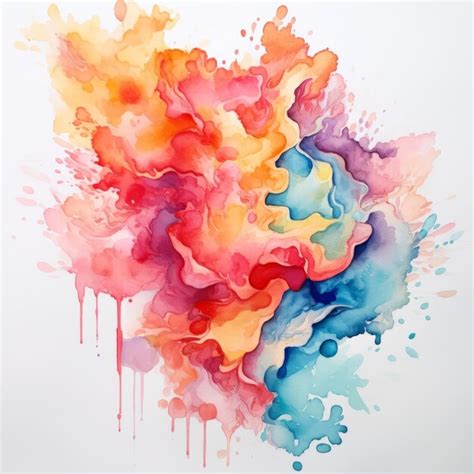 Premium Photo | Colorful Watercolor Splash Painting On White Background