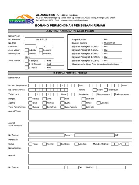 Borang Pembinaan Rumah | PDF