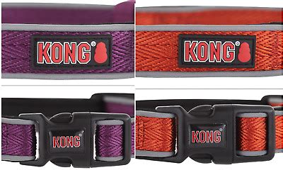 KONG Reflective Dog Collars Padded Weave M L XL BRAND NEW Assorted ...