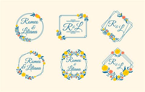 Wedding Monogram Template Set 7404529 Vector Art at Vecteezy