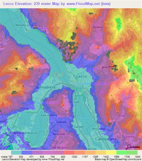 Elevation of Lecco,Italy Elevation Map, Topography, Contour