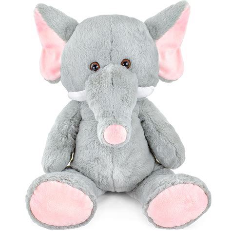 Super Soft Plush Elephant Stuffed Animal Toy, Adorable Jumbo jungle ...