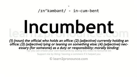 Pronunciation of Incumbent | Definition of Incumbent - YouTube