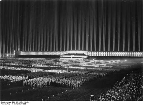 [Photo] Nazi Party rally at Zeppelinfeld, Nuremberg, Germany, 8 Sep 1936; the structure was ...