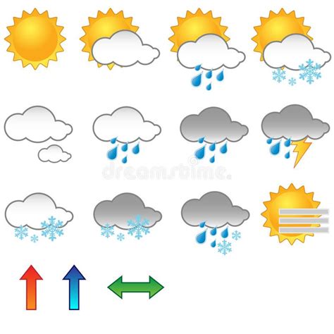 Set of Weather Symbols and Icons - EPS File Available