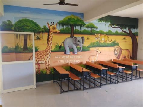 School Corridor Art And Cartoon Wall Painting at Rs 50/square feet ...