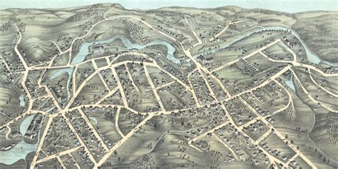 Historic old map of Southbridge, Massachusetts from 1878