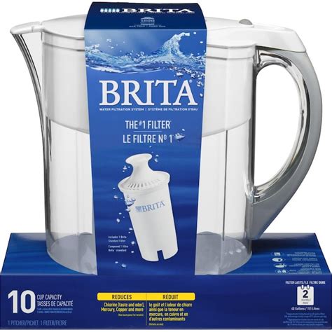 Brita Grand 10-cup White Plastic Water Filter Pitcher in the Water Filter Pitchers department at ...