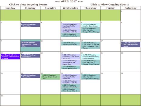 Reedley Library Events Calendar – ReedleyMom.com