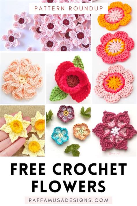 30+ Free Crochet Flower Patterns • RaffamusaDesigns