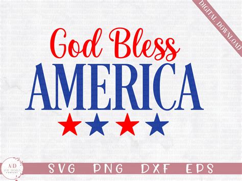 God Bless America Round Sign SVG Round Sign For Door | Etsy