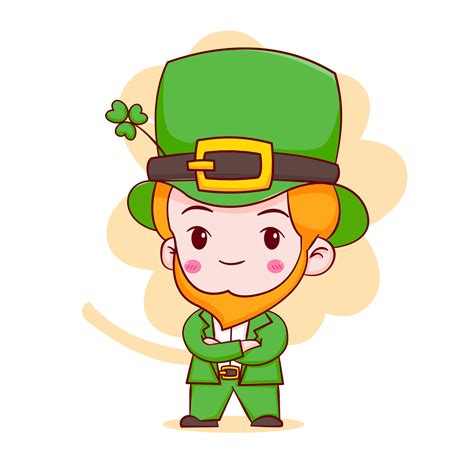 ilustración de dibujos animados del lindo personaje chibi duende. feliz dia de san patricio ...