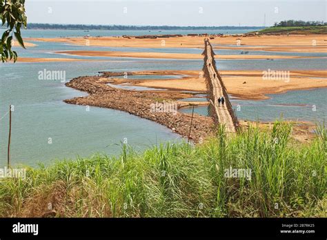 High angle view of bamboo bridge in Cambodia Stock Photo - Alamy