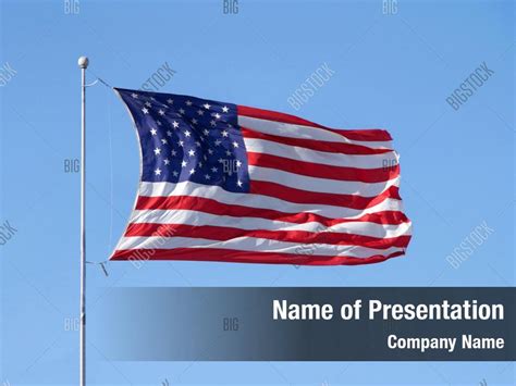 American flag waving PowerPoint Template - American flag waving ...